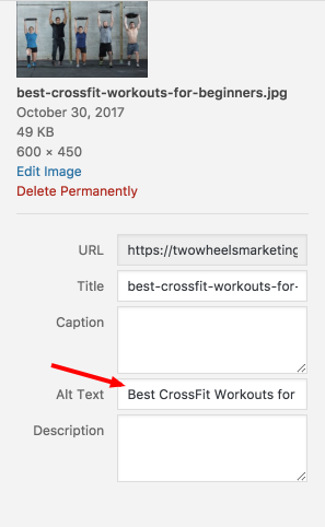 How to add alt text to image in WordPress