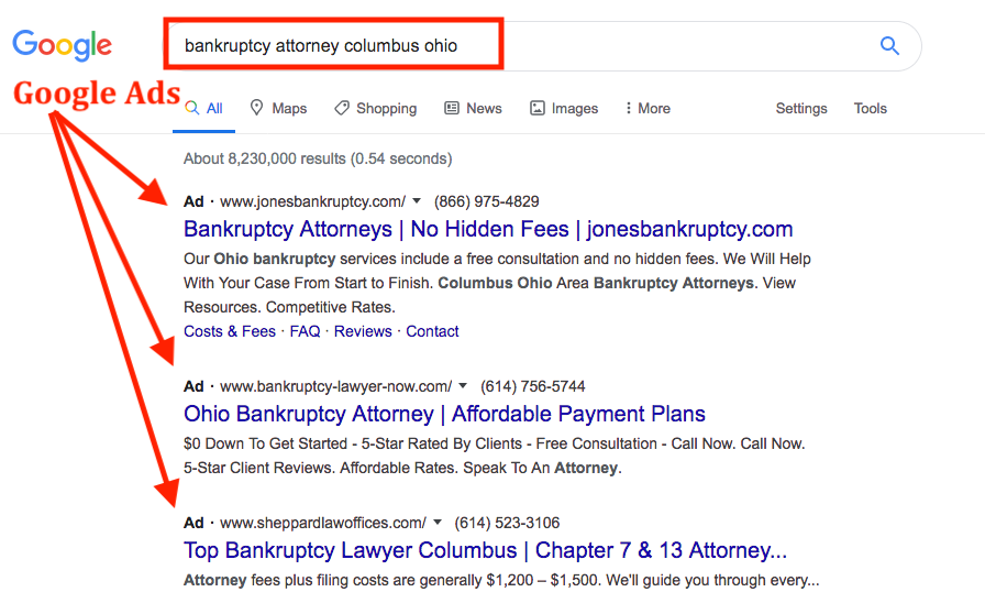 bankruptcy attorney search columbus ohio