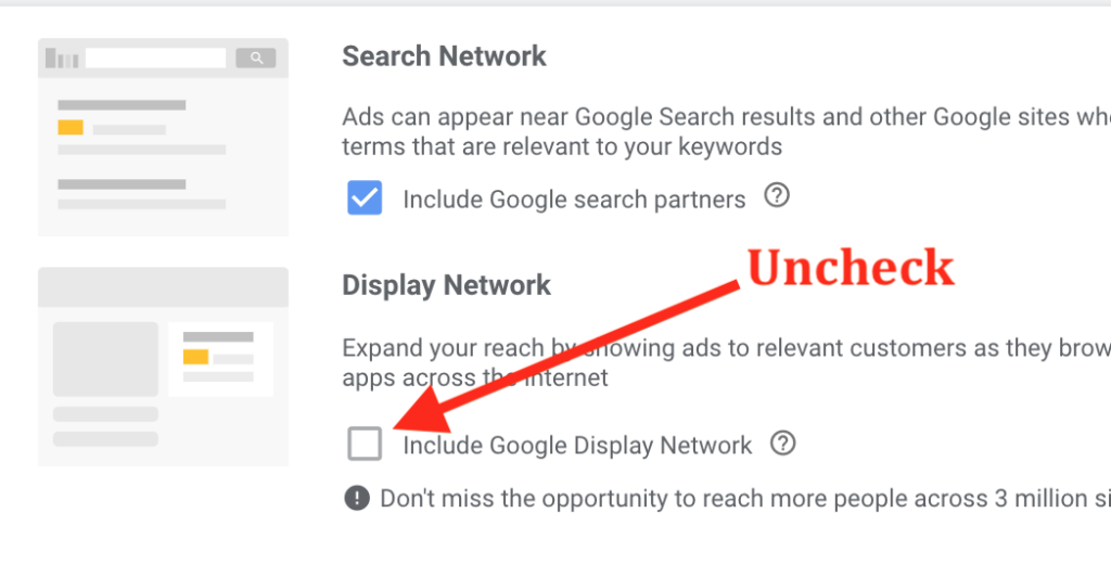 Google Ads Search & Display Settings