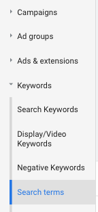 Google Ads Search Term Report
