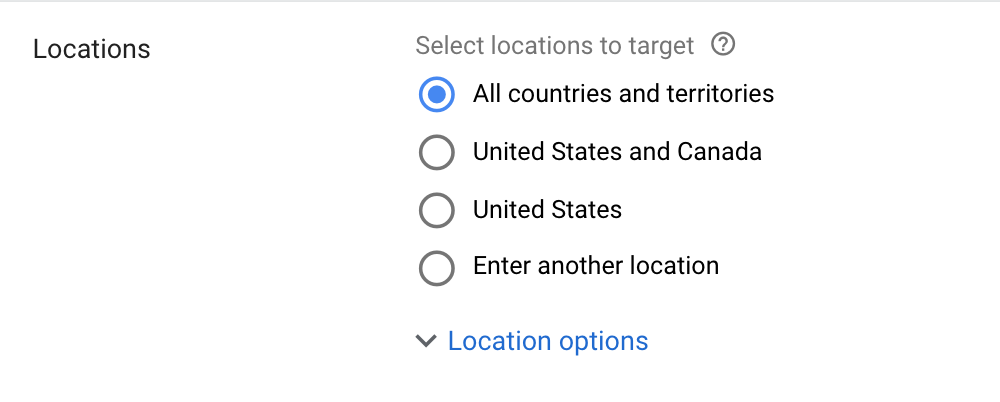 Location Settings in Google Ads