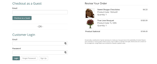 Floral Checkout Page