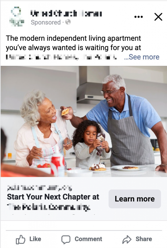 Assisted Living Facebook Ad