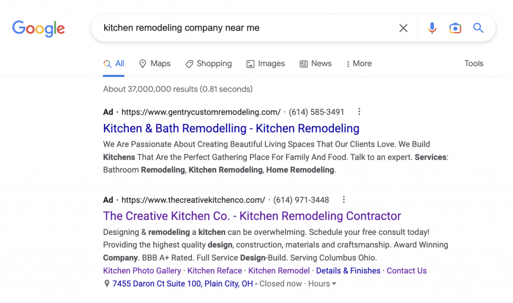 PPC Ads for Remodeling Lead Gen