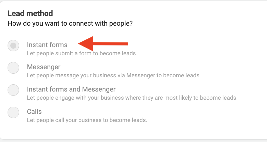 Instant Forms FB Lead Ads