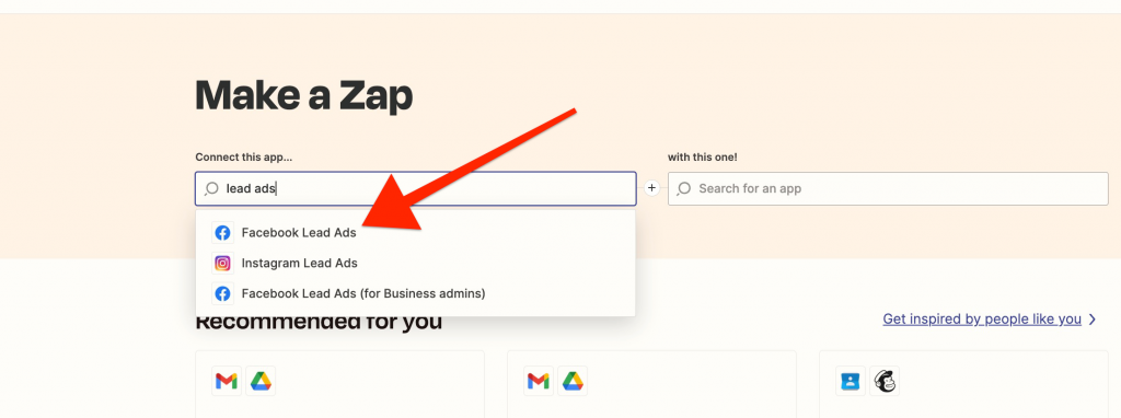 Zapier CRM Facebook lead ads