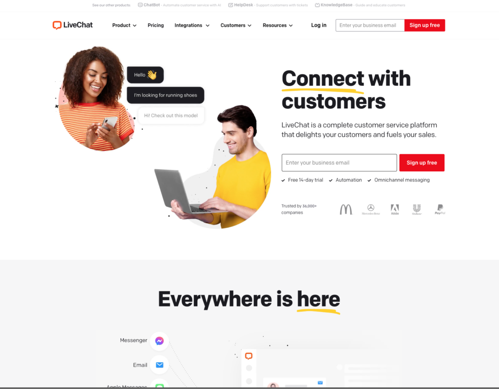 Live Chat Landing Page
